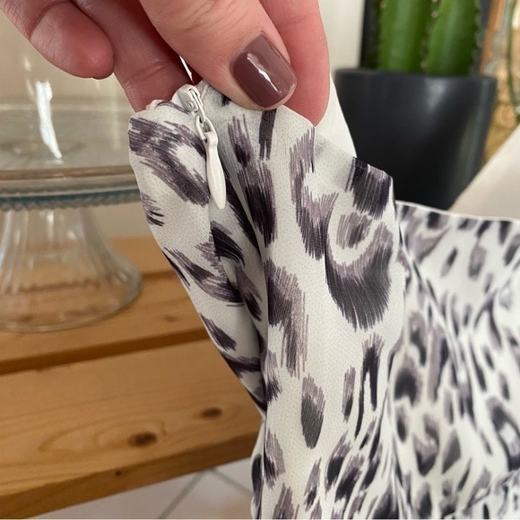 Revolve Superdown White Black Leopard Print Kina Mini Dress S - Picture 9 of 16